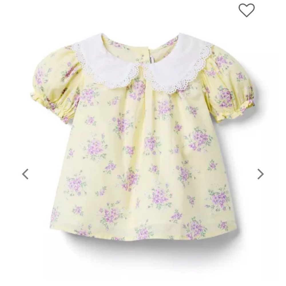 Janie and Jack Floral blouse Peter Pan Collar size 7